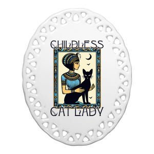 Childless Cat Ladies Funny Cat Ceramic Oval Ornament