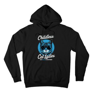 Childless Cat Ladies Vote Blue In November Democrats Liberal Hoodie