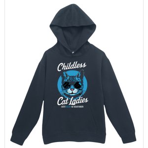 Childless Cat Ladies Vote Blue In November Democrats Liberal Urban Pullover Hoodie