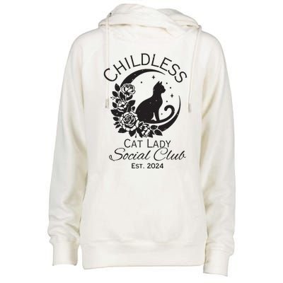 Childless Cat Lady Womens Funnel Neck Pullover Hood