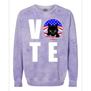 Childless Cat Ladies Vote Retro Colorblast Crewneck Sweatshirt