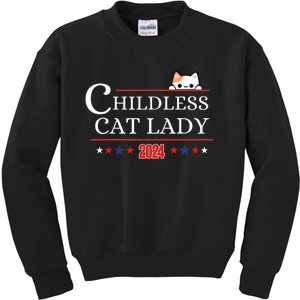 Childless Cat Lady 2024 For Kamala Harris 2024 Kids Sweatshirt