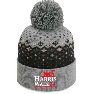 Childless Cat Lady For Kamala Harris Tim Walz Vp 2024 The Baniff Cuffed Pom Beanie