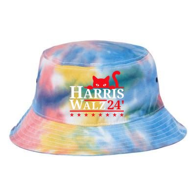 Childless Cat Lady For Kamala Harris Tim Walz Vp 2024 Tie Dye Newport Bucket Hat