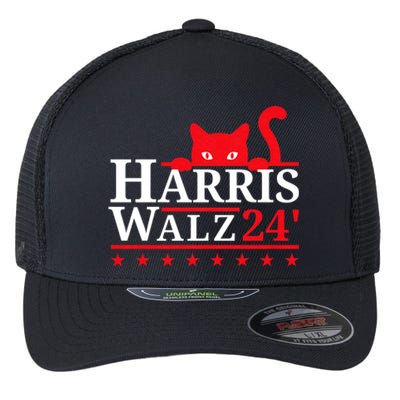 Childless Cat Lady For Kamala Harris Tim Walz Vp 2024 Flexfit Unipanel Trucker Cap