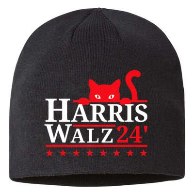 Childless Cat Lady For Kamala Harris Tim Walz Vp 2024 Sustainable Beanie