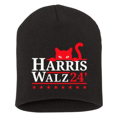 Childless Cat Lady For Kamala Harris Tim Walz Vp 2024 Short Acrylic Beanie