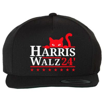 Childless Cat Lady For Kamala Harris Tim Walz Vp 2024 Wool Snapback Cap