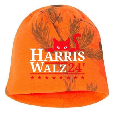 Childless Cat Lady For Kamala Harris Tim Walz Vp 2024 Kati - Camo Knit Beanie