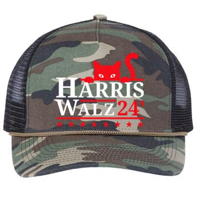 Childless Cat Lady For Kamala Harris Tim Walz Vp 2024 Retro Rope Trucker Hat Cap