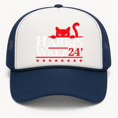 Childless Cat Lady For Kamala Harris Tim Walz Vp 2024 Trucker Hat