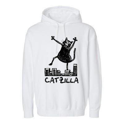 Catzilla Cat Lover Garment-Dyed Fleece Hoodie