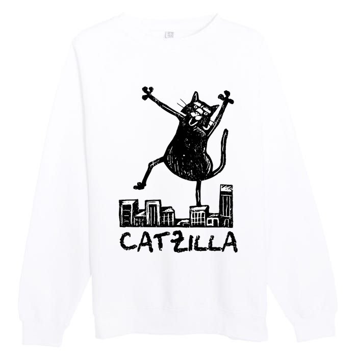 Catzilla Cat Lover Premium Crewneck Sweatshirt