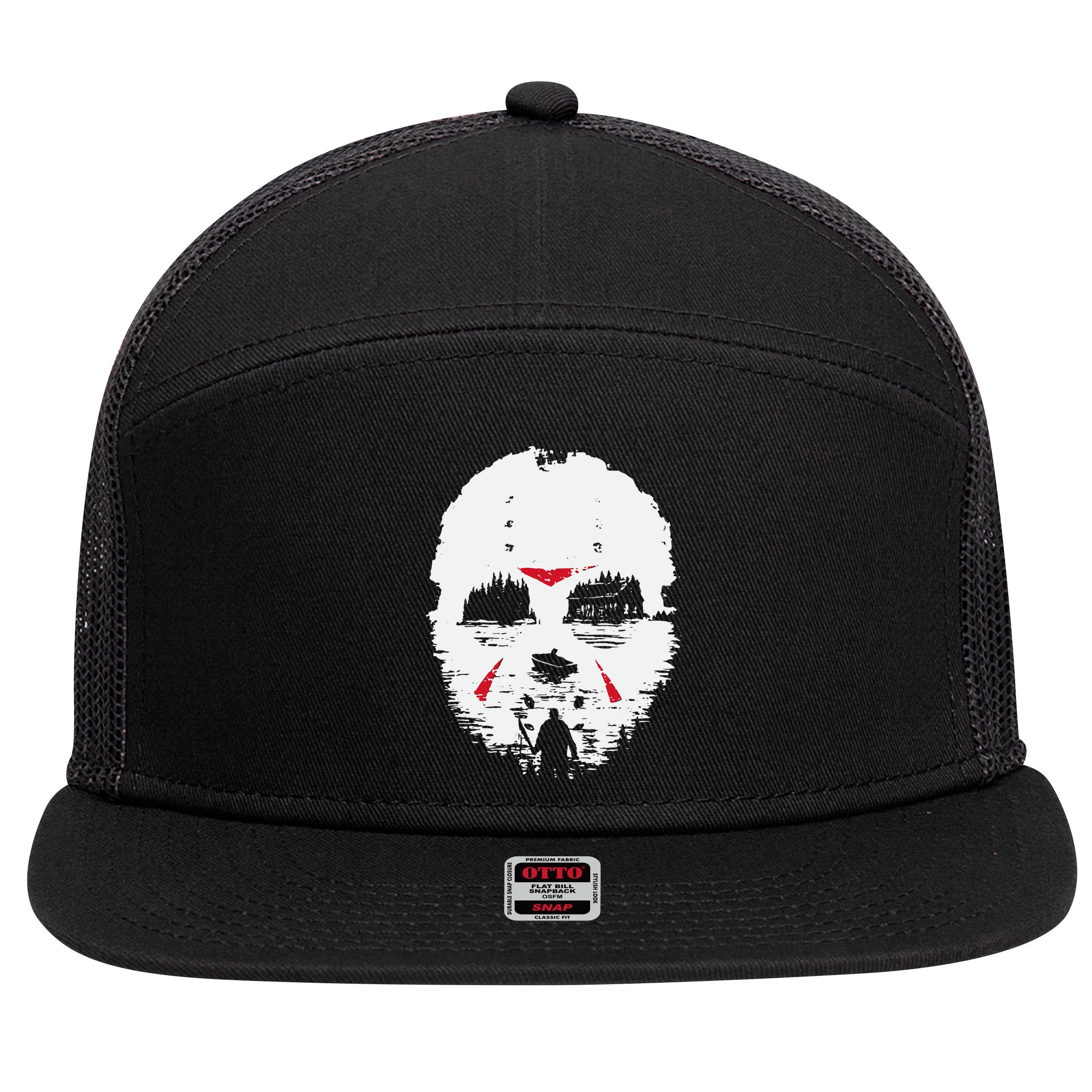 Camp Crystal Lake Friday Night Terror 7 Panel Mesh Trucker Snapback Hat