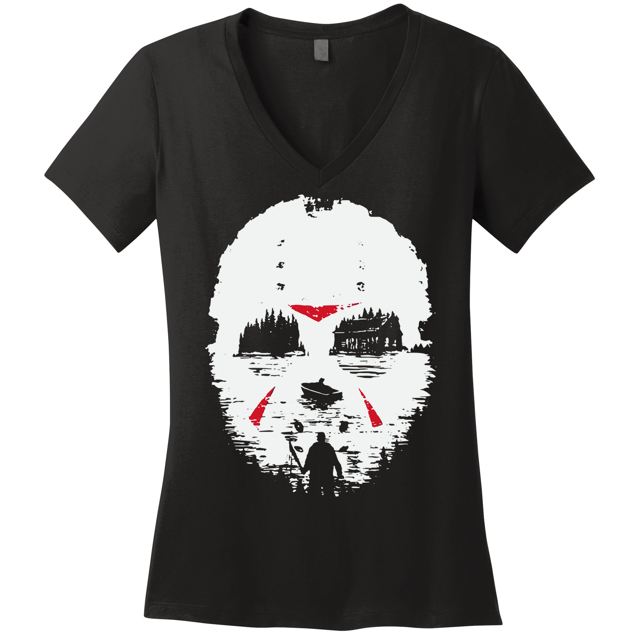 Camp Crystal Lake Friday Night Terror Women's V-Neck T-Shirt