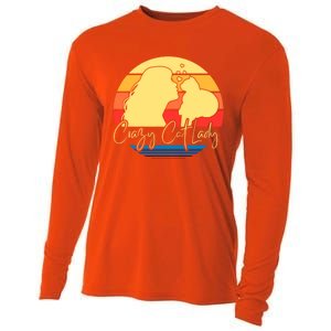 Crazy Cat Lady Gift Cooling Performance Long Sleeve Crew