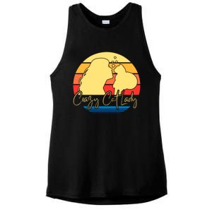 Crazy Cat Lady Gift Ladies PosiCharge Tri-Blend Wicking Tank