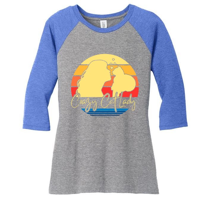 Crazy Cat Lady Gift Women's Tri-Blend 3/4-Sleeve Raglan Shirt