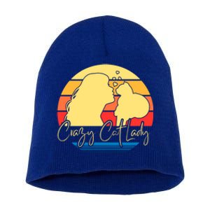 Crazy Cat Lady Gift Short Acrylic Beanie