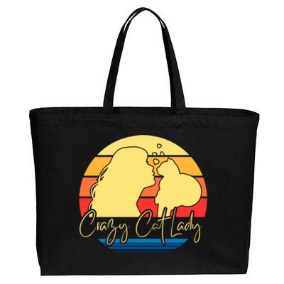 Crazy Cat Lady Gift Cotton Canvas Jumbo Tote