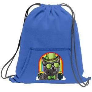 Chartreux Cat Leprechaun Funny St Patricks Day Cute Gift Sweatshirt Cinch Pack Bag