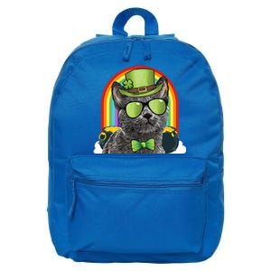 Chartreux Cat Leprechaun Funny St Patricks Day Cute Gift 16 in Basic Backpack