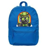 Chartreux Cat Leprechaun Funny St Patricks Day Cute Gift 16 in Basic Backpack