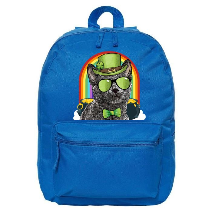 Chartreux Cat Leprechaun Funny St Patricks Day Cute Gift 16 in Basic Backpack