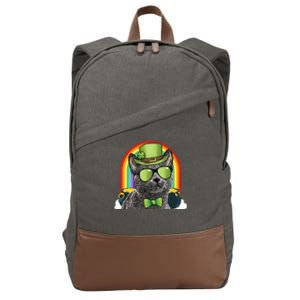 Chartreux Cat Leprechaun Funny St Patricks Day Cute Gift Cotton Canvas Backpack