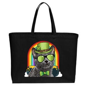 Chartreux Cat Leprechaun Funny St Patricks Day Cute Gift Cotton Canvas Jumbo Tote