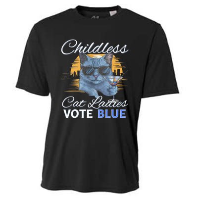 Childless Cat Ladies Vote Blue In November Kamala President Cooling Performance Crew T-Shirt