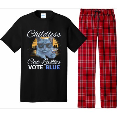 Childless Cat Ladies Vote Blue In November Kamala President Pajama Set