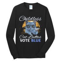 Childless Cat Ladies Vote Blue In November Kamala President Tall Long Sleeve T-Shirt