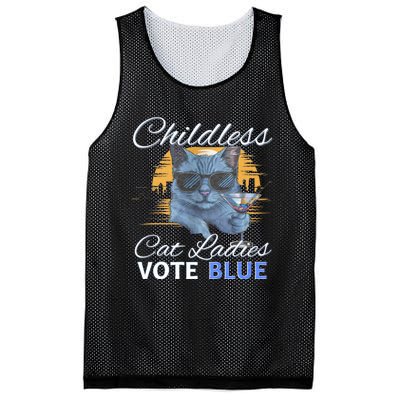 Childless Cat Ladies Vote Blue In November Kamala President Mesh Reversible Basketball Jersey Tank