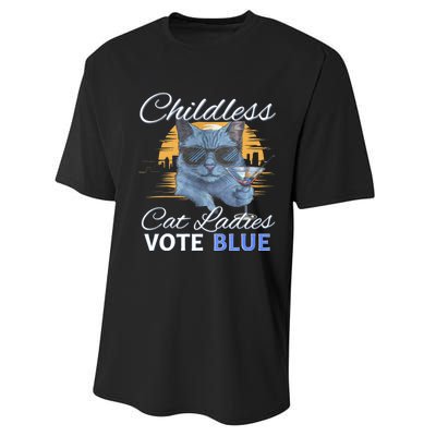 Childless Cat Ladies Vote Blue In November Kamala President Performance Sprint T-Shirt