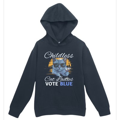 Childless Cat Ladies Vote Blue In November Kamala President Urban Pullover Hoodie