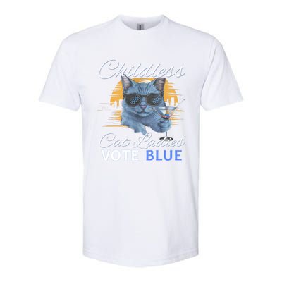 Childless Cat Ladies Vote Blue In November Kamala President Softstyle CVC T-Shirt