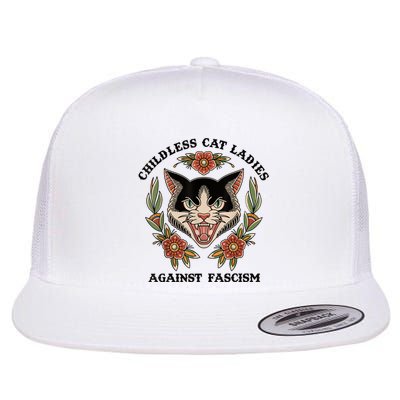 Childless Cat Ladies Against Fascism Flat Bill Trucker Hat