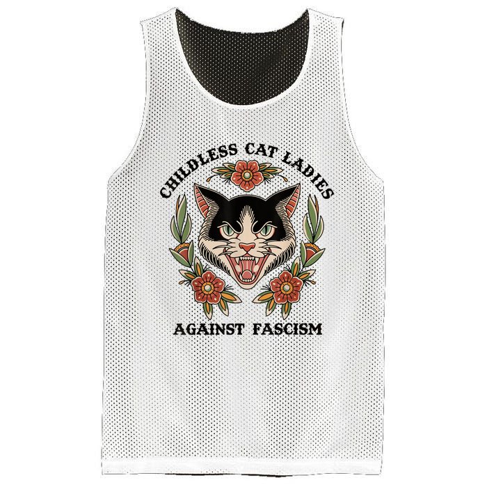 Childless Cat Ladies Against Fascism Mesh Reversible Basketball Jersey Tank