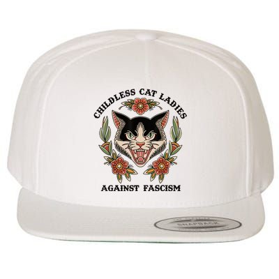 Childless Cat Ladies Against Fascism Wool Snapback Cap