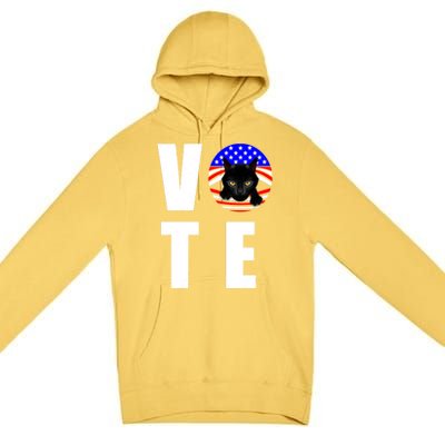 Childless Cat Ladies Vote 2024 Retro American Flag Stars Premium Pullover Hoodie