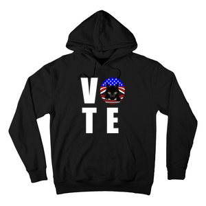 Childless Cat Ladies Vote 2024 Retro American Flag Stars Hoodie