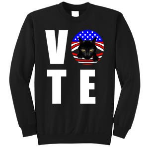 Childless Cat Ladies Vote 2024 Retro American Flag Stars Sweatshirt