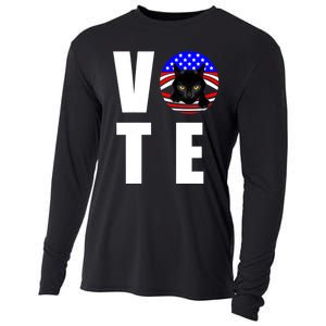 Childless Cat Ladies Vote 2024 Retro American Flag Stars Cooling Performance Long Sleeve Crew