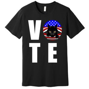 Childless Cat Ladies Vote 2024 Retro American Flag Stars Premium T-Shirt