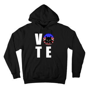 Childless Cat Ladies Vote 2024 Retro American Flag Stars Tall Hoodie