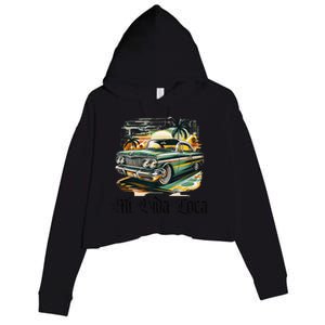 Chicano Culture Lowriders Classic Mi Vida Loca Lowrider Crop Fleece Hoodie