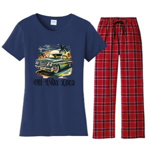 Chicano Culture Lowriders Classic Mi Vida Loca Lowrider Women's Flannel Pajama Set