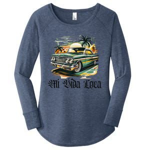 Chicano Culture Lowriders Classic Mi Vida Loca Lowrider Women's Perfect Tri Tunic Long Sleeve Shirt