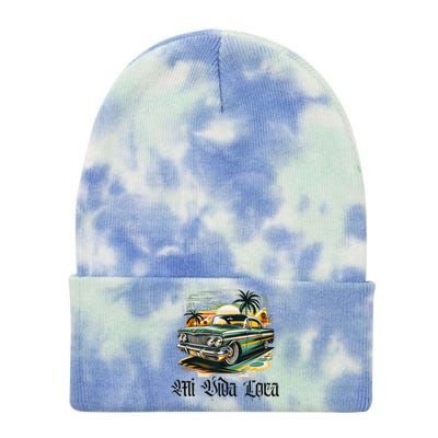 Chicano Culture Lowriders Classic Mi Vida Loca Lowrider Tie Dye 12in Knit Beanie